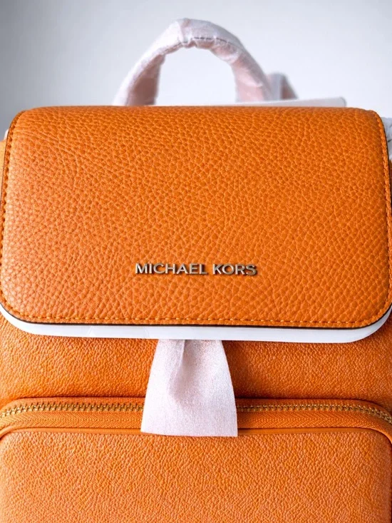 Michael Kors Orange Leather Backpack - Picture 2 of 2